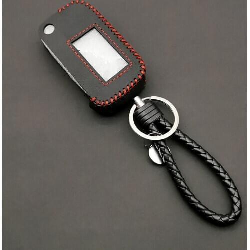 100% leather case for Starline Alarm fold E90 E91 E60 E61 E62 folding 4 buttons car flip remote protective shell