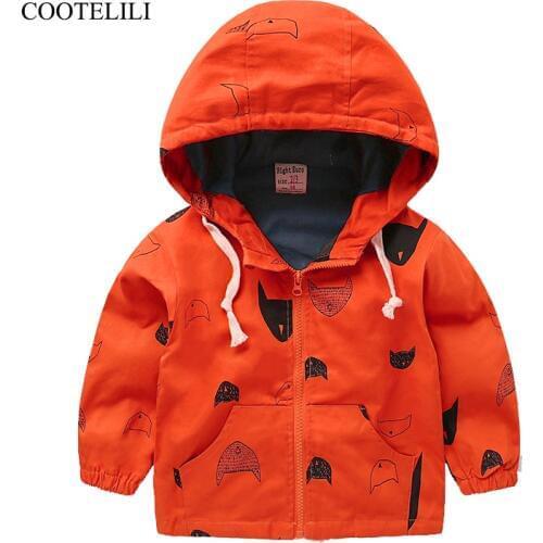 COOTELILI Cute Fish Printing Children Outerwear Spring Autumn Coat Baby Boys Girls Jackets Boys Outerwear Clothing 70-120cm