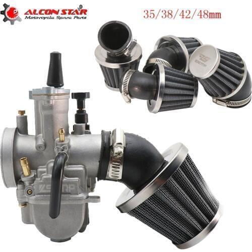 Alconstar- 35/38/42/48mm Carburetor Carb Motorcycle Air Filter For Honda CB250N RS CB400 Kawasaki KZ250 KLX Yamaha DT125 DT250