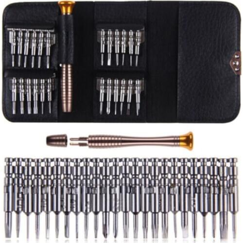 Leather Case 25 In 1 Torx Screwdriver Set Mobile Phone Repair Tool Kit Multitool Hand Tools for Iphone Watch Tablet PC