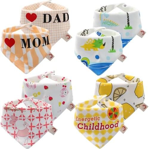 Newborn Bibs 4Pcs/lot Baby Boy Clothes Accessories Toddler Girl Cute Stuff Infant Burp Cloths 100% Cotton New Born Essentials