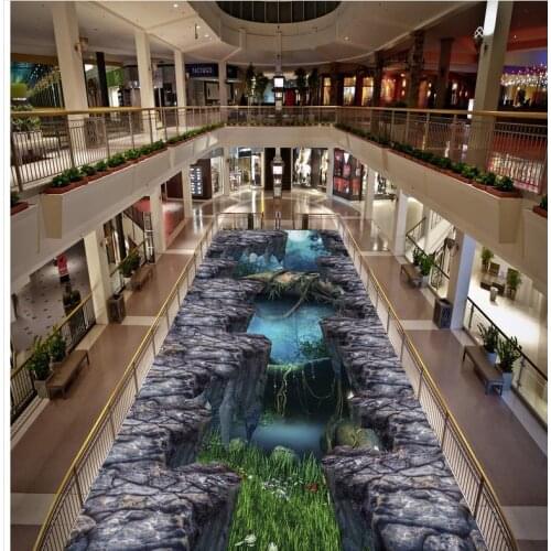 Floor Painting 3D Wallpaper Mountain Cliff Outdoor Painting Mural-3d PVC Wallpaper Self-adhesive Floor Wallpaper-3d