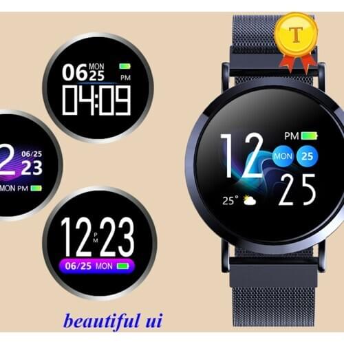 2019 New Product beautiful UI Fitness Tracker Smart Bracelet waterproof steel Strap Heart Rate Blood Pressure Monitor Smartwatch