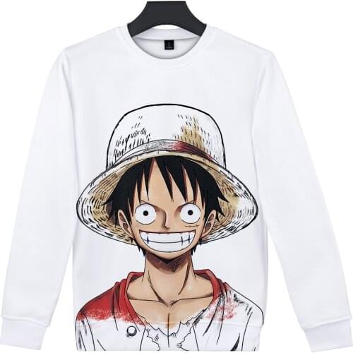 Aikooki New Monkey D Luffy Capless Hoodies Men/Women Fashion Casual Harajuku Anime Sweatshirt Monkey D Luffy Pullover Streetwear