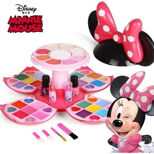 New Disney girls Minnie suitcase elsa anna Cosmetics Beauty make up Set Toy kids Play House girls Gift