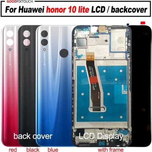 Original For Honor 10 lite LCD display + Touch Screen Digitizer Assembly with back cover + frame For Honor10 lite screen