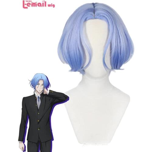 L-email wig SK8 the Infinity Langa Cosplay Wig SK8 Langa Cosplay Wig Blue Short Men Wigs Halloween Heat Resistant Synthetic Hair