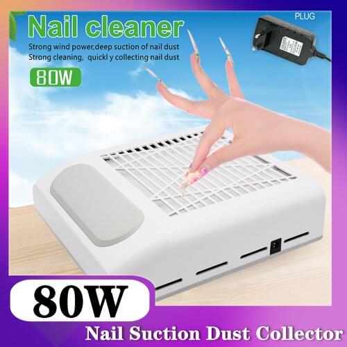 White 80W Stronger Vacuum Nail Dust Collector For Manicure Nails Collector With Nail Dust Collector Filter Tool Dust Collector