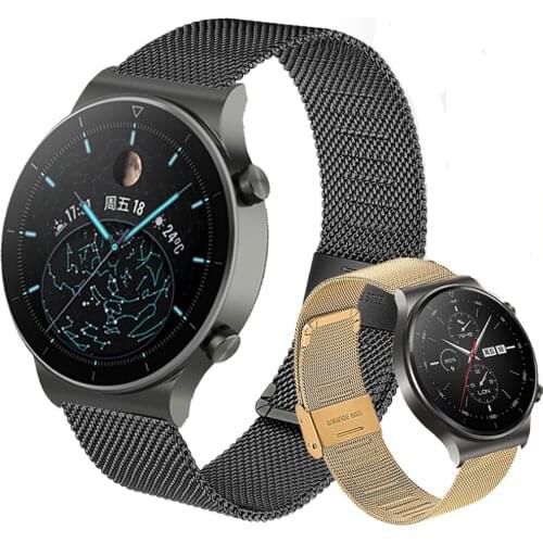 22mm Milanese Quick Release Watchband For Huawei Watch GT 2 Pro/2 46mm／2E/GT/Honor Magic1 2 46mm Strap Matel Bracelet Wristband