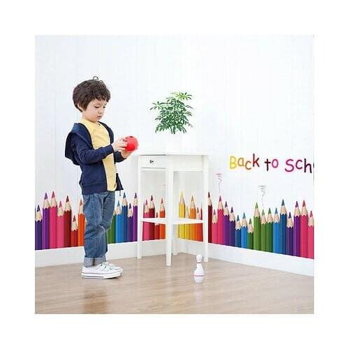 Removable Back To School Wall Sticker Pencil Mural DIY Room Decor Kindergarten Play Room PVC word Vinyl Art Wall Sticker