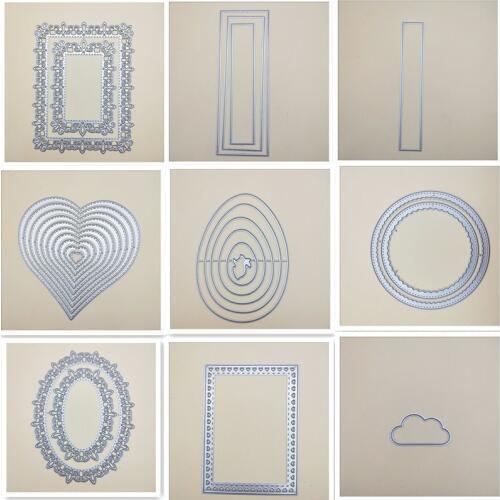Stitched Rectangle frame Metal Cutting Dies Circle Frame For DIY Scrapbooking Embossing Paper Cards Photo Album Making Craft