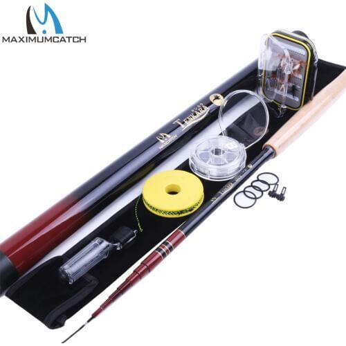 Maximumcatch 9-13FT Telescoping Tenkara Rod Combo Fly Rod Fishing Pole & Line & Flies & Tippet Telescopic fly fishing Rod
