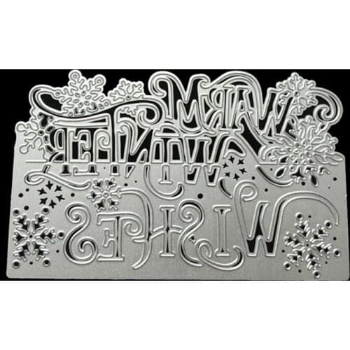 Warm Wishes Metal Cutting Dies Stencil DIY Scrapbooking Album Paper Card Template Mold Embossing Decoration