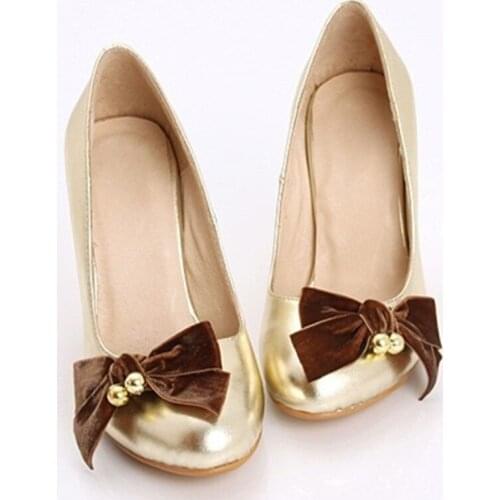 Slingbacks Bowtie Customized Bridal Shoes Comfortable Sexy Full Genuine Leather High Heel For Party Wedding In Spring Autumn