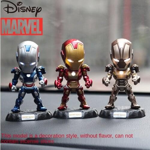 Disney Marvel Iron Man Car Aromatherapy Decorations Handmade Luminous Decoration Car Diffuser Thor Aromatherapy Clip
