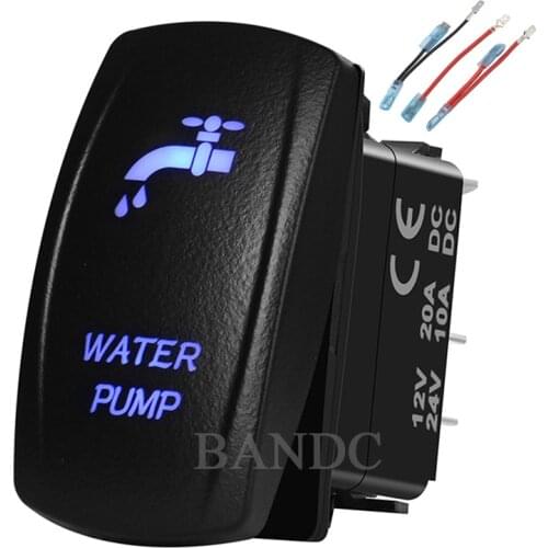 WATER PUMP Rocker Switch，Laser-Etched 5P On-Off SPST Led Light Button for Car Boat ARB NARVA，Car Accessories，Jumper Wires