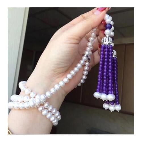 Jewelry new style 8 mm south sea long white pearl necklace Christmas gift