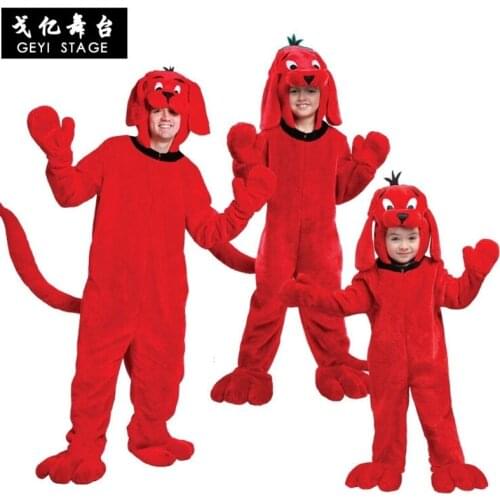 Funny clifford the big red dog mascot costume dress