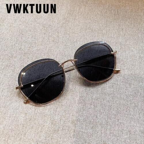 VWKTUUN Sunglasses For Women Rimless Shades UV400 Glasses Driving Eyewear Sunglasses Women Metal Direction Luxury Sun glasses