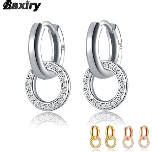 New Summer Trend Party 925 Sterling Silver Hoop Earrings Original Luxury Rose Gold Huggie Earring Cute Fashion Jewelry For Women