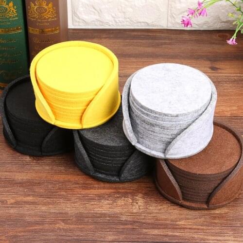 10/12pcs Round Felt Cup Mug Mat Drink Coasters Heat Insulation Coffee Tea Placemat for Dining Table Pads Kitchen Tableware