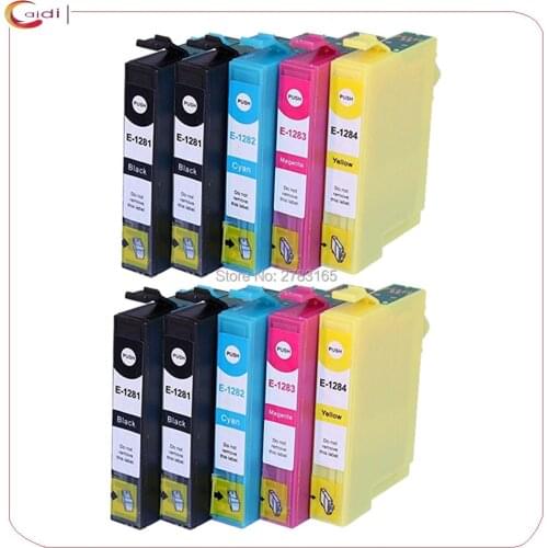 10PCS Compatible for epson T1281 ink cartridge For EPSON Stylus S22 SX125 SX130 SX230 SX235W SX420W SX425W SX430W SX435W Printer