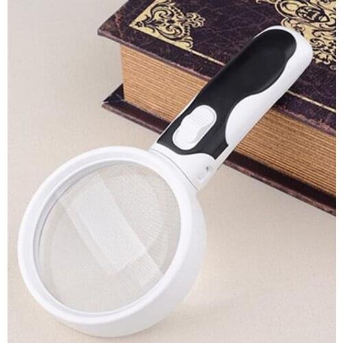 10X LED Illuminated Handheld Magnifier Loupe for Reading Jewelry appraisal Loupe Magnifying Glass with Handle and Lamps