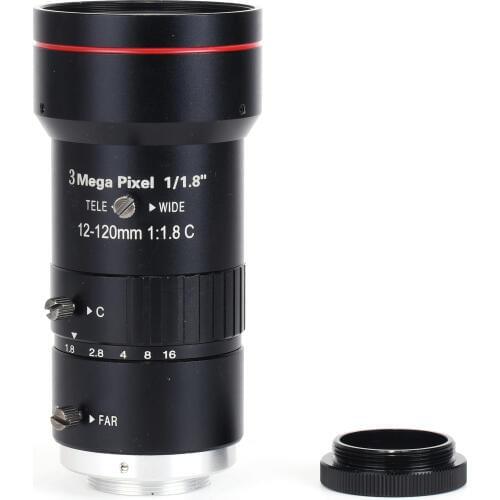 12-200mm 1/1.8 Manual IRIS Zoom Focus Lens 3MP CS Mount 1:1.8 CCTV Lens Wide Angle for CCTV Camera Microscope Camera