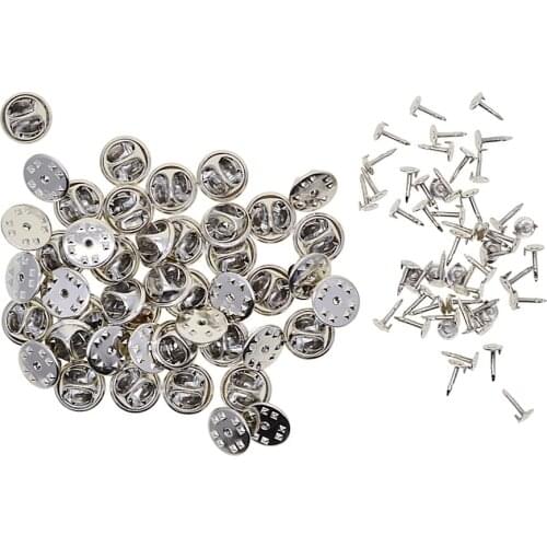50 Sets Metal Tie Back Lapel Pin Butterfly Clasp Fastener Jewelry Findings