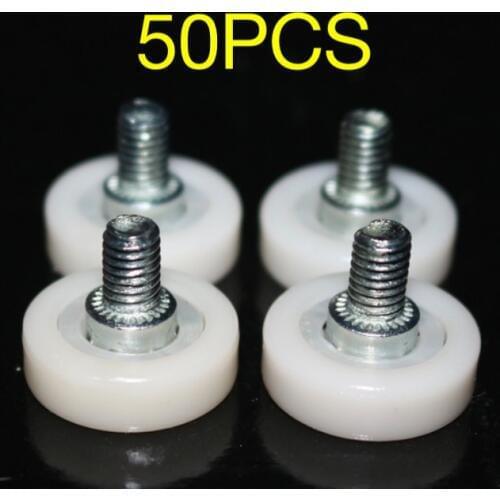 50PCS/LOT Diameter:22mm M6 Drawer Bearing Pulley Wheels Furniture Door Moving Nylon Wheel