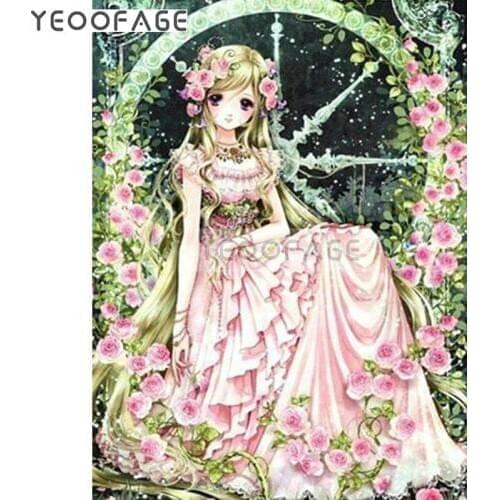 5D DIY Diamond Painting Cartoon girl picture diamond Embroidery pattern Full square Diamond Cross Stitch Rhinestone Mosaic