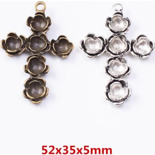 6 pieces of retro metal zinc alloy cross pendant for DIY handmade jewelry necklace making 7186