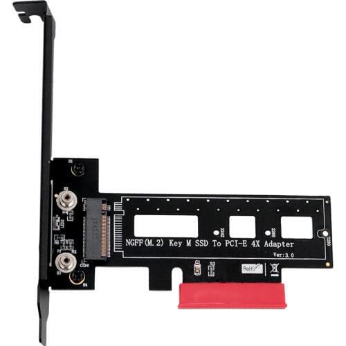PCIE to M2 Adapter Raiser PCI Express 3.0 X4 to M.2 NVME SSD M KEY PCIE M2 Riser Card Adapter + Low Profile Bracket M.2 Heatsink