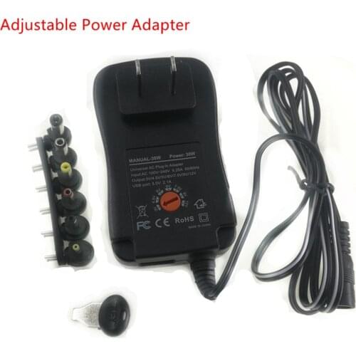3V 4.5V 5V 6V 7.5V 9V 12V 2A 2.5A AC DC Adaptor Adjustable Power adpter Universal Charger Supply for led light strip lamp 30W