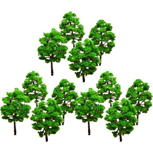 Model Train Tree Forest Making Accessories 1/100 Scale Railway Railroad Scenery Diorama or Layout, Pack of 10