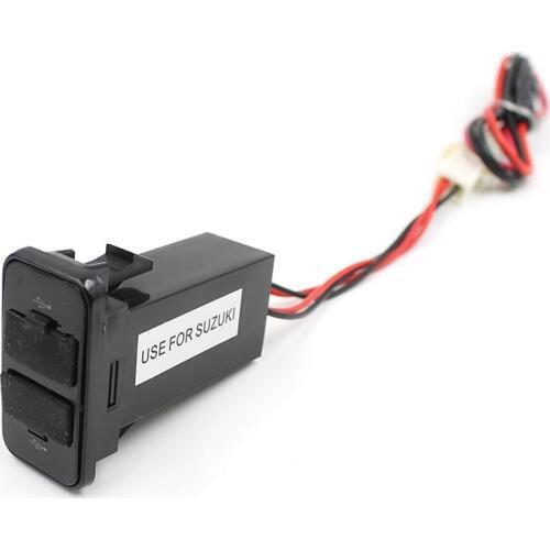 5V 2.1A Dual USB Car Charger Socket For Suzuki Cars USB Charger Adapter For Mobile Phones Navigation GPS Tracker