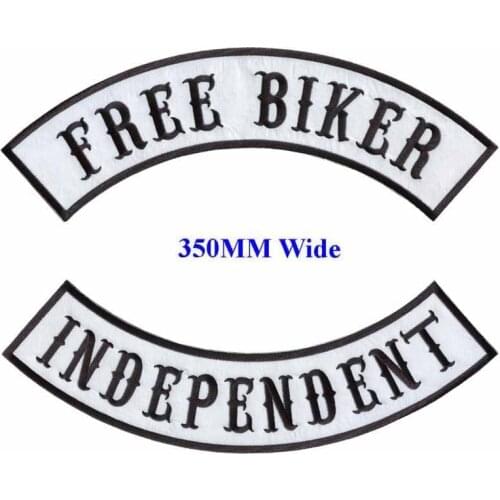 FREE BIKER motorcycle biker patches iron on patches for full back jackets clothing INDEPENDENT embroidered rocker patches