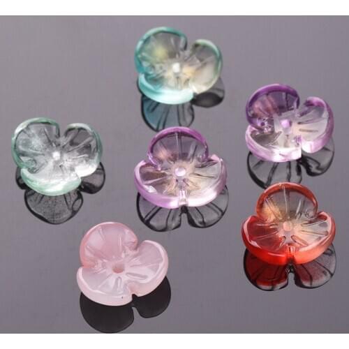 10pcs 12.5mm Flower Shape Crystal Glass Loose Spacer Beads for Jewelry Making Earring DIY Crafts