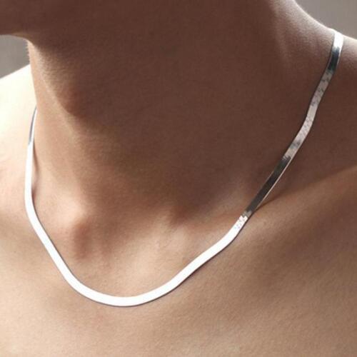Fast Selling Popular Couple Short Collarbone Blade Chain Flat Snake Bone Chain Silver Jewelry Necklace