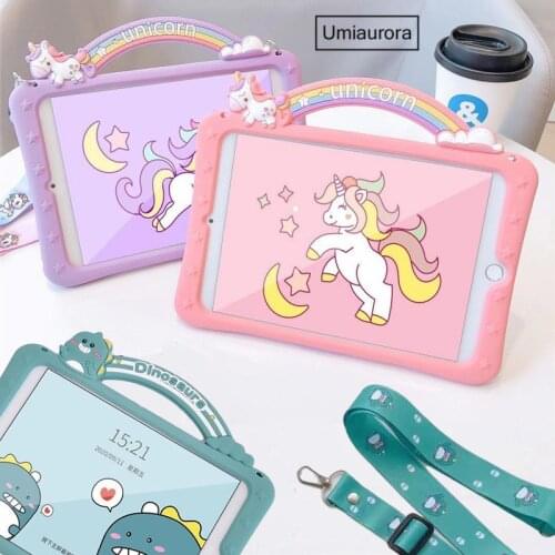 Case For iPad 5th 6th 9.7 2017 2018 / 7th 8th Gen 10.2 inch Cartoon Kids Safe Cover For iPad Air 10.5 Mini 2 3 4 5 Silicon Funda