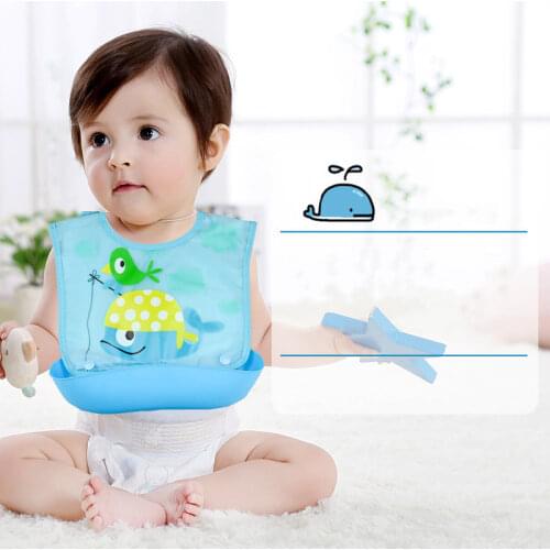 Baby Stuff Waterproof Silicone Bib Feeding Food Catcher Baby Newborn Cartoon Aprons Adjustable Baby Bibs Cloths Bandana Bibs