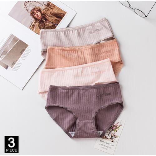 Sexy Panties Women Cotton Briefs Underwear Comfort Girls Underpants Soft Female Lingerie Ladies Intimates 3 Pcs/set Dropshipping