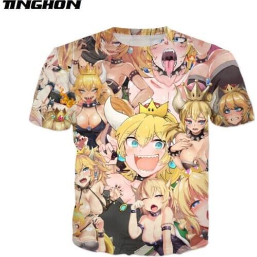 Bowsette Halloween Girl Crewneck 3D All Over Print T Shirts Hipster Summer Street Wear Tee Men Women Clothing XS 6XL 7XL