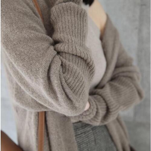 Long section knit cardigan 2018 new loose thick autumn and winter sweater coat female