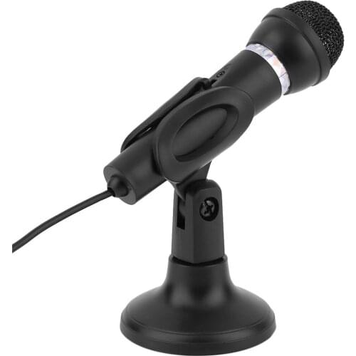 Capacitor Recorder Laptop Microphone Wired Karaoke Handheld Microphone 3.5 mm Microphone With Singing and Recording Base