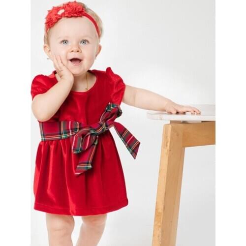 Cartoon Bowknot Costume Baby Girls Outfit Bebe Kids Lace Romper Tutu Jumpsuit Overall Children Baby Infant Clothing 2PCS Red 008