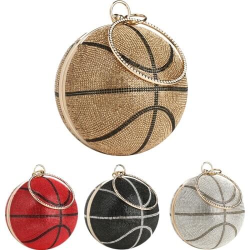 Round Basketball Shoulder Bags Totes Women Acrylic Chain Messenger Handbag Purse 2020 Fashion Trend Ladies Shoulder Handbag