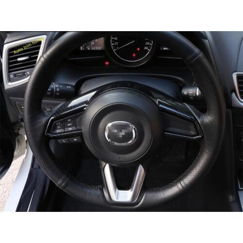 Lapetus Interior Refit Car Steering Wheel Decoration Frame Trim For Mazda CX-9 CX9 2017 - 2020 ABS Matte / Carbon Fiber Look
