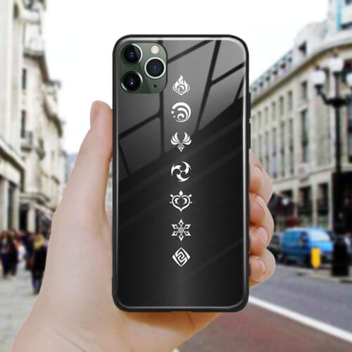 Genshin impact art design soft Silicone Glass Phone Case Cover Shell For iPhone SE 6 6s 7 8 Plus X XR XS 11 12 Mini Pro Max