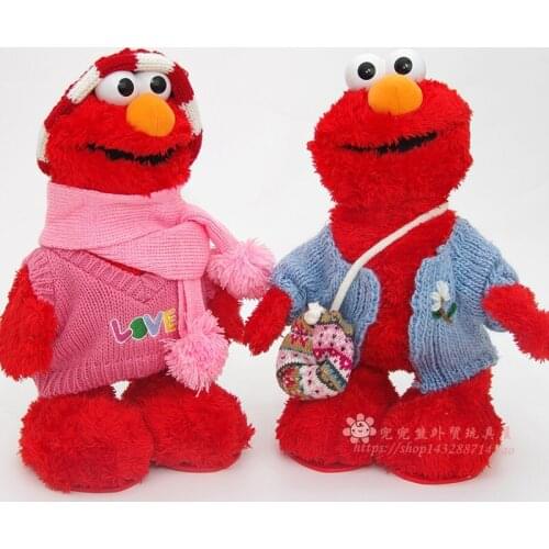 New Hot Original Disney Sesame Street Series Movie Electric Elmo Plush Toy Kawaii Electric doll Kids Gift 30cm